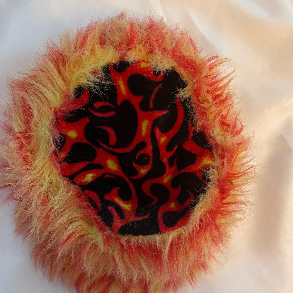 Furry Red, Yellow, and Black Warm Women’s Hat,‎ Soft and Stretchy, OS Fits Most